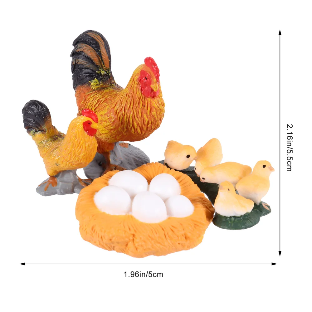 

1 Set/4pcs Simulation Animals Decor Rooster Growth Cycle Model Cognitive