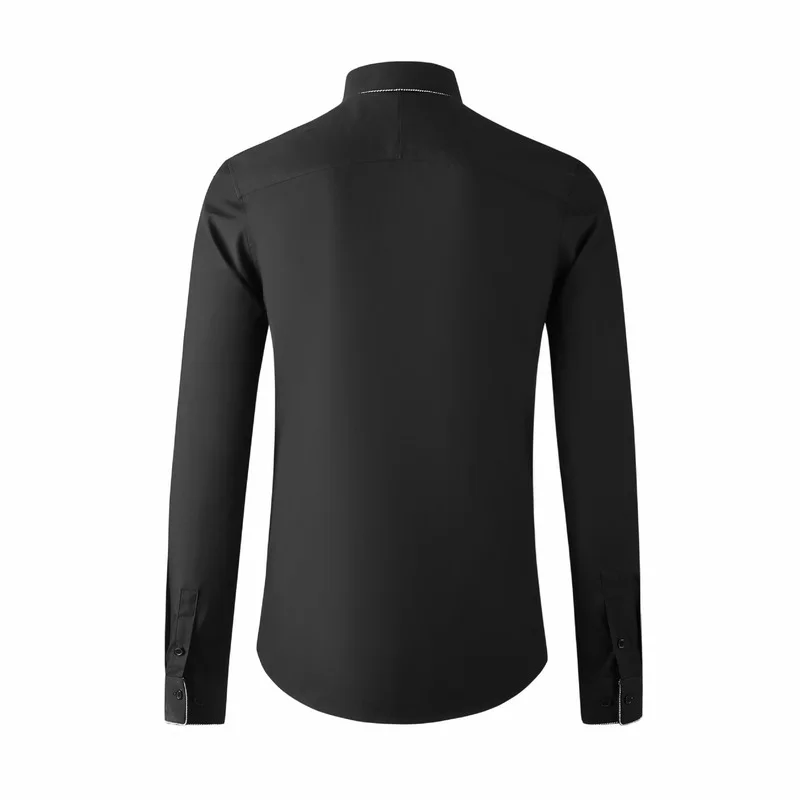 Bee Embroidery Men Shirt High Quality Long Sleeve Casual Business Dress Shirt Social Party Tuxedo Blouse Male Tops Chemise Homme