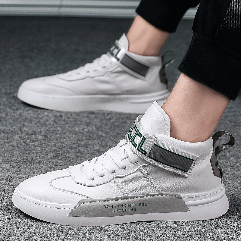 

Autumn High Top Damping Sneaker Men Lace-Up Casual Footwear Male Chunky Shoes For Men Fashionable Comfortable Shoes Man Flats