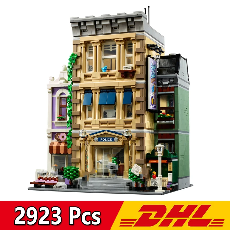 

1661 10278 2923Pcs City Street View Series Police Station Building Blocks With Car Bricks Toy Gift