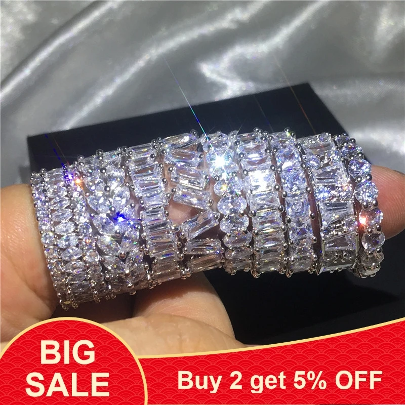 Женское кольцо вечности из серебра 925 пробы с оригинальным дизайном|Кольца| |