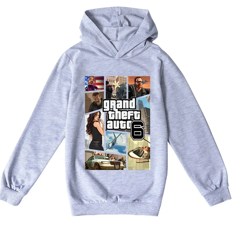 

Autumn Grand Theft Auto Hoodies Children Clothes for Boys Tops Kids T-shirts GTA 5 Long Sleeve GirlsT Shirt Cotton Clothing
