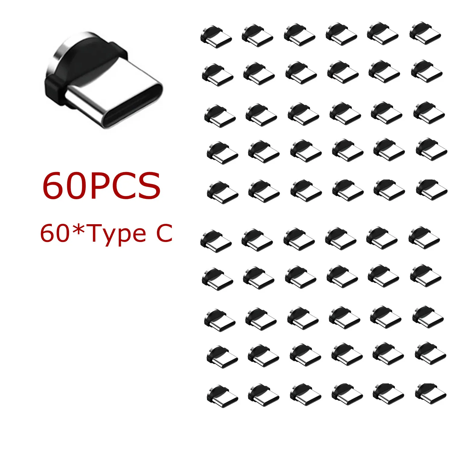 uslion 60 pcs magnetic tips for iphone samsung mobile phone replacement parts 3 in 1 plug micro converter cable adapter type c free global shipping