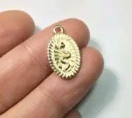 16k gold Eruifa 20 шт 11*16 мм Овальный змеиный принт золото/посеребренный цинковый сплав Подвески ювелирные изделия DIY ожерелье 2 цвета - Окраска металла: 16k gold