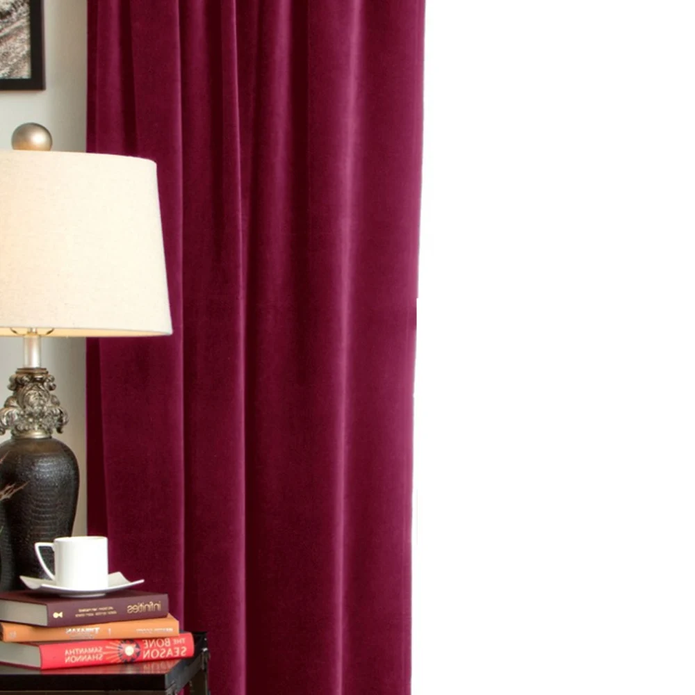 Бархатная занавеска для гостиной спальни кухни сплошного цвета | Дом и сад