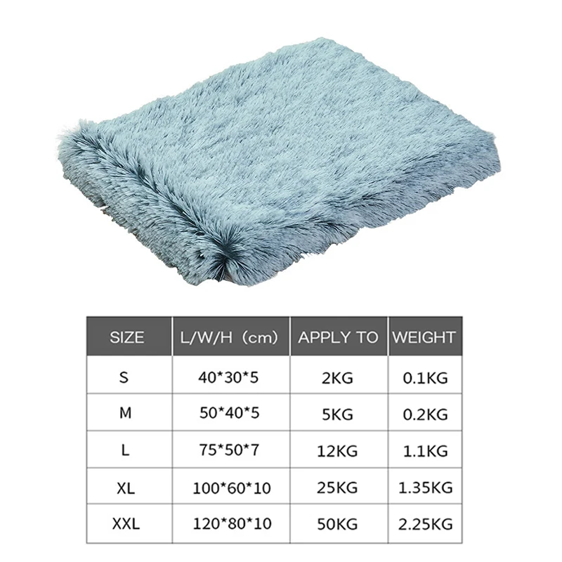 

Soft Pet Dog Blanket Cat Bed Mat Long Plush Warm Rectangular Cushion Fluffy Deep Sleeping Cover Winter Sleeping Bed Puppy Mat