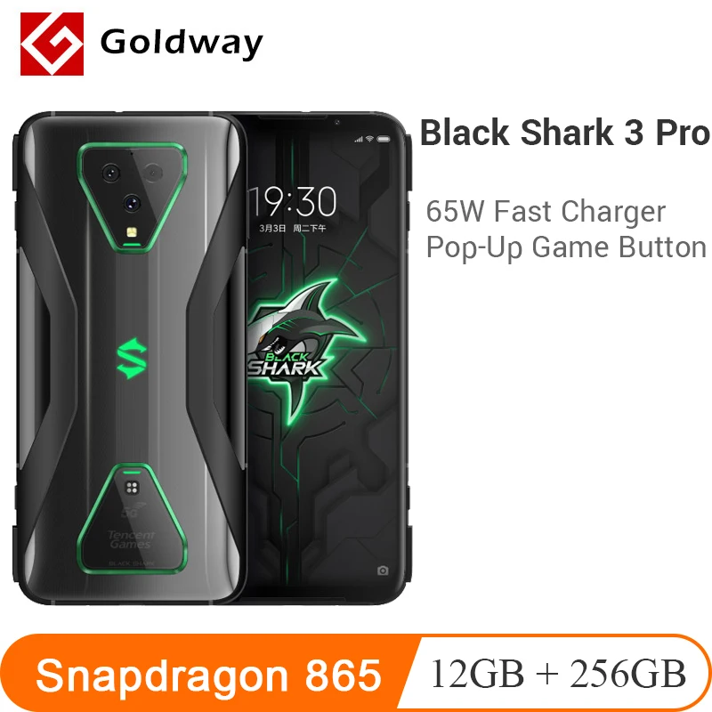 Xiaomi Черная Акула 3 Pro 12 Гб 256 Snapdragon 865 Octa Core 5G игровой смартфон 64MP камера 7 1 &quotэкран с