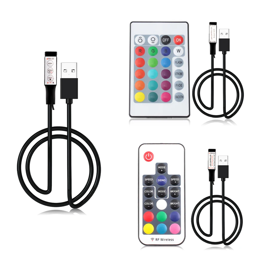 Светодиодная лента 5 12 24 В вольт rgb контроллер USB IR RF пульт дистанционного