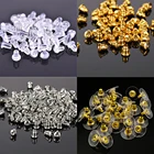 Заглушки для сережек-гвоздиков, 100 шт., мягкие силиконовые, металлические, резиновая серьга дюйма