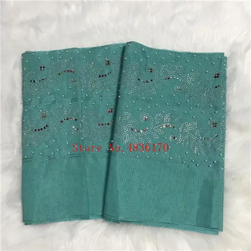 as picture Нигерийский ASO OKE тюрбан с камнями высокого качества нигерийский головной галстук из бисера кружевной ткани 2 шт./лот - Цвет: as picture