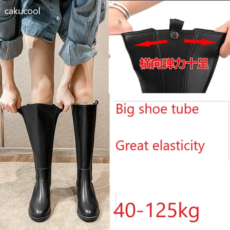 Cakucool/женские ботинки больших размеров размеры 41-43 высокие сапоги на толстой
