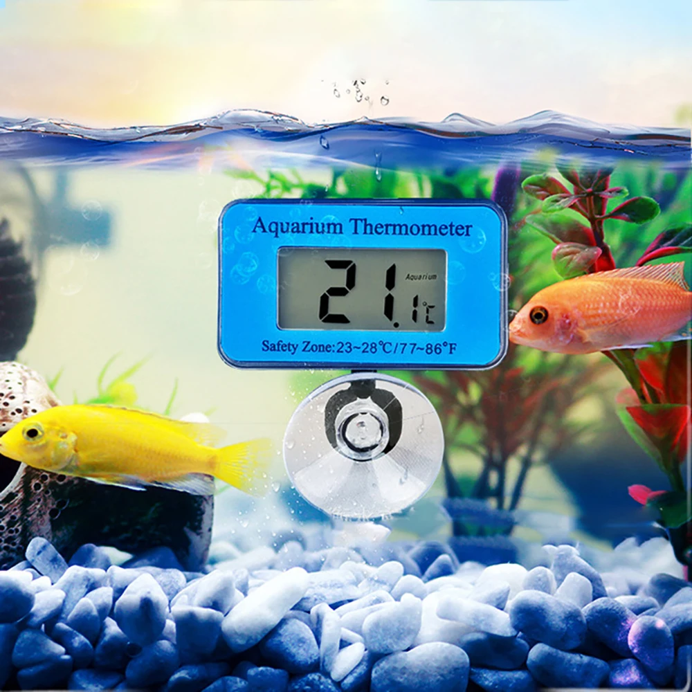 

Digital Aquarium Thermometer Submersible Temperature Gauge with Suction Cup Waterproof Digital Fish Tank Aquarium Thermometer