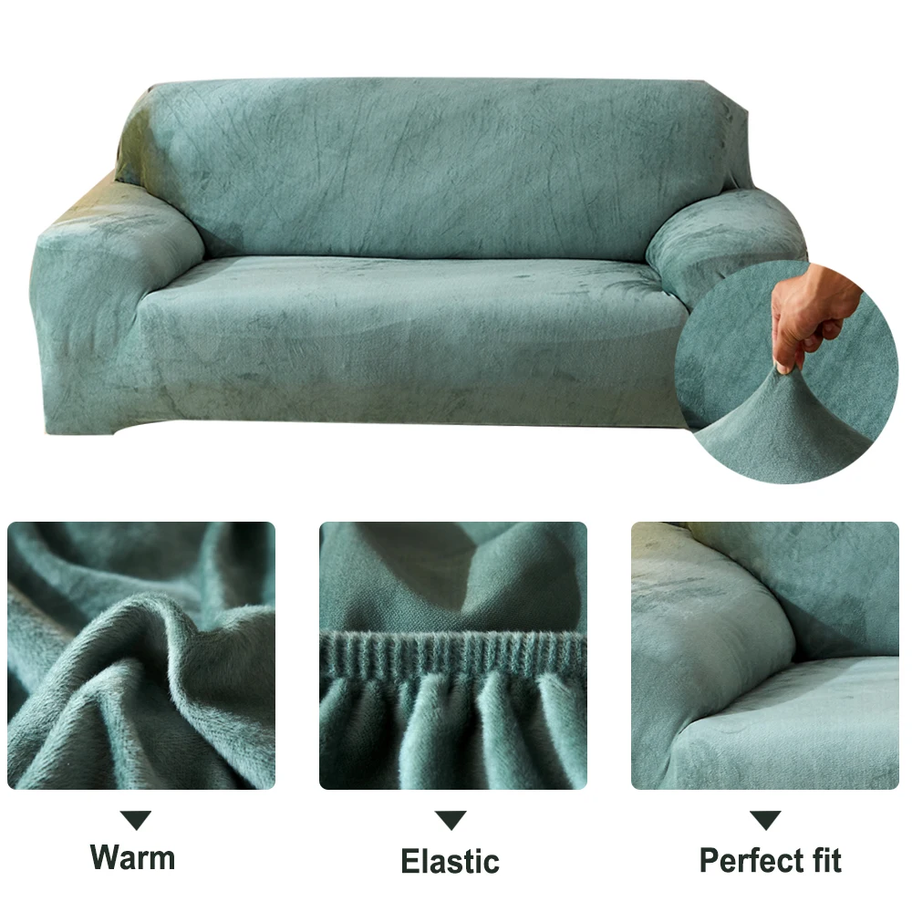 Plush Thicken Universal Couch Cover for Armchair Stretch Elastic Covers Living Room Cotton Sectional Sofa Slipcover | Дом и сад