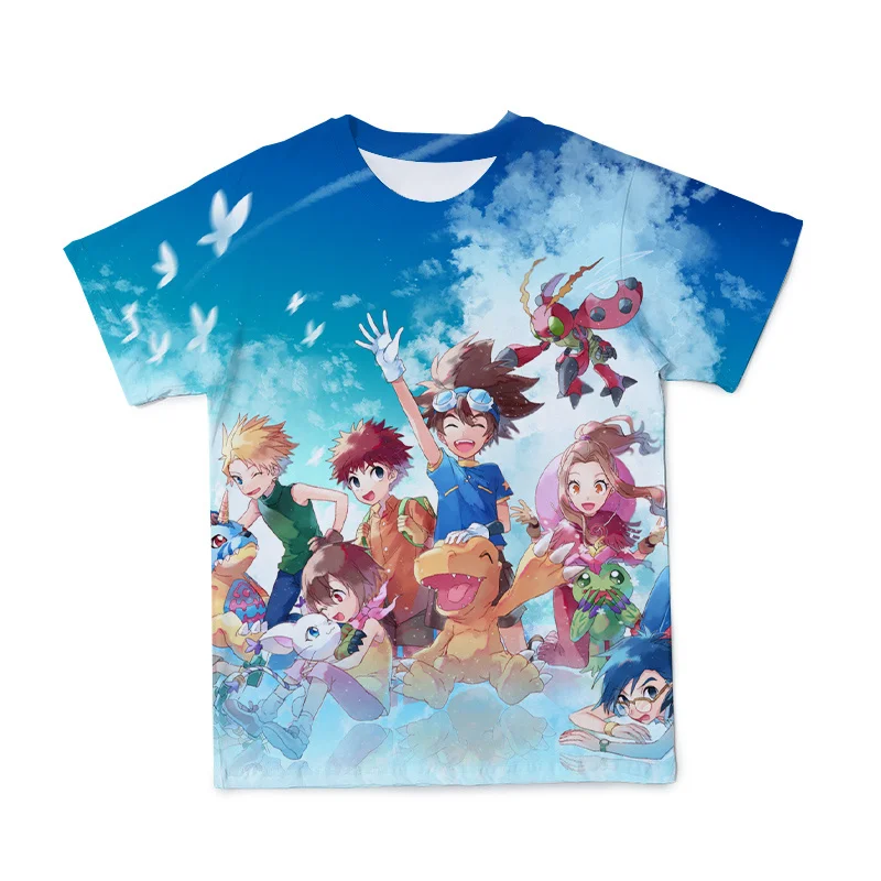 

Summer Girls Boys Anime T Shirt Machinery Dinosaur Children Clothes Harajuku O-Neck T-shirt For Girls 3D Cartoon All-Match Tops