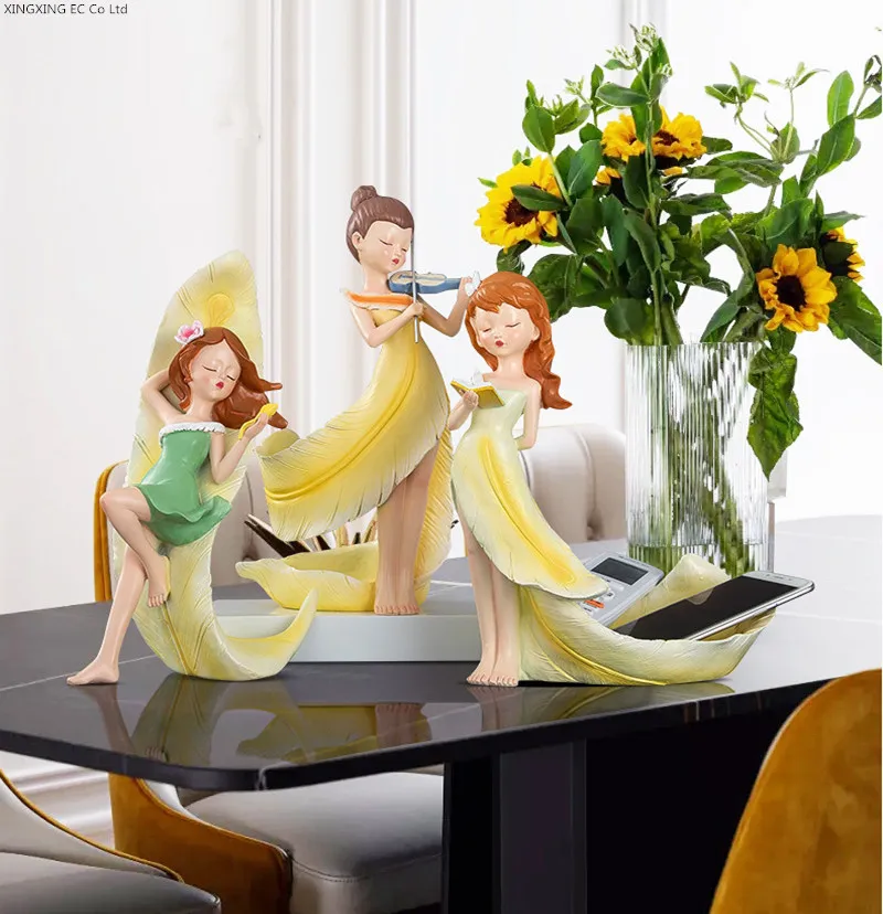 

Винная стойка из смолы, украшения для дома с милой девушкой, поднос для украшений для коллекции дома, простые украшения для винного шкафа в г...