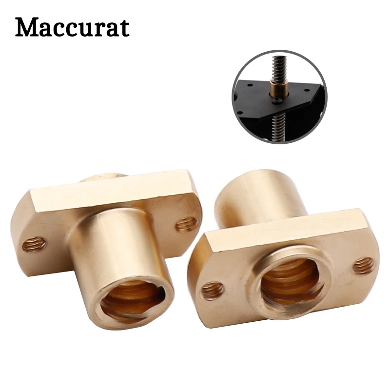 Шаг ходовой гайки T8 1 шт. шаг 2 мм свинца 8 латунь t8x8 фланцевая винтовая гайка с