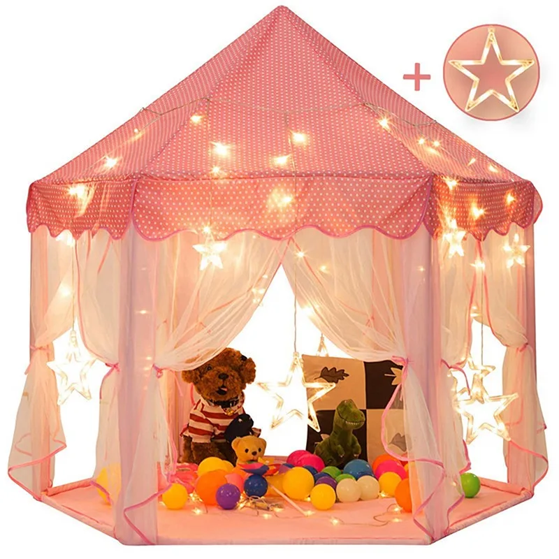 Play House Game Tent Toys Ball Pit Pool Portable Foldable Princess Folding Tent Castle Gifts Tents Toy For Kids Children Girl toys tent for kids tunnel ball pool pits ocean series cartoon game portable foldable outdoor sports toys with basket children