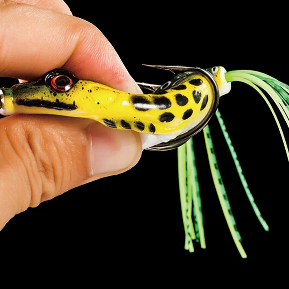 

New 5cm 1Pc Cute Frog Topwater Fishing Lure Crankbait Hooks Bass Artificial Fish Bait Tackle
