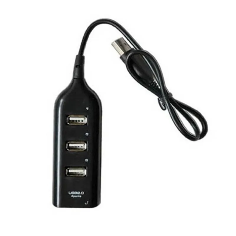 

Black USB 2.0 Hi-Speed 4-Port Splitter Hub Adapter For PC Computer Mini 4 Port USB Hub For Portable Hard Drives #LR2