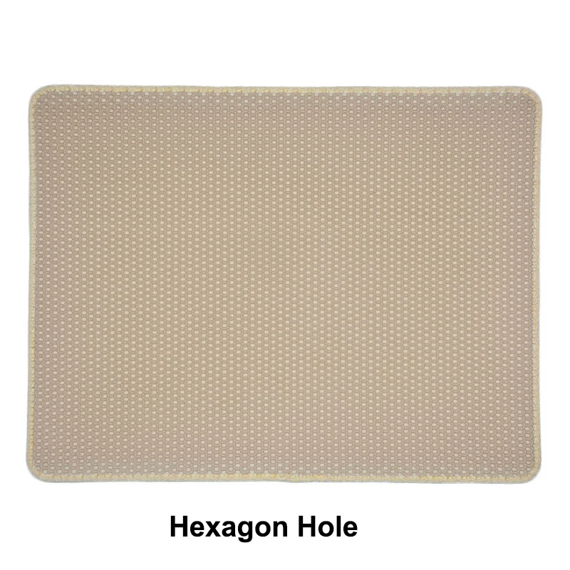 Beige Коврик для кошачьего туалета EVA двухслойный коврик для кошачьего туалета с водонепроницаемым дном нескользящий коврик для кошачьего туалета слой kattenmand - Цвет: Beige