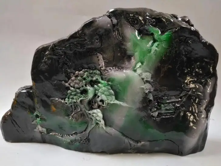 

Jadeite Jade Ornaments of Nanyang Dushan Jade Stone Original Stone Carving Landscape Ornaments