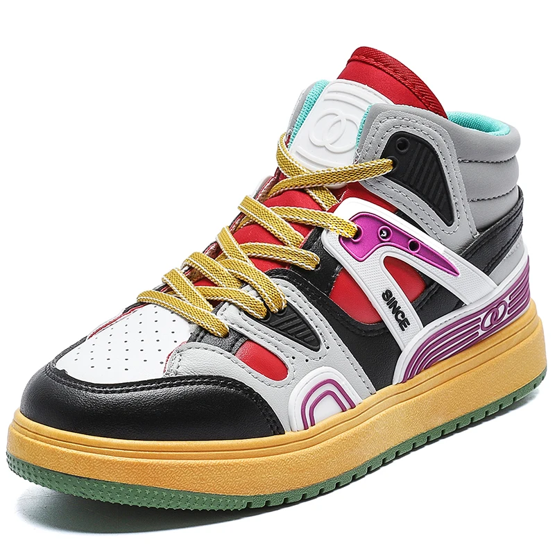 

Кроссовки мужские кожаные, Осень-зима, с высоким берцем