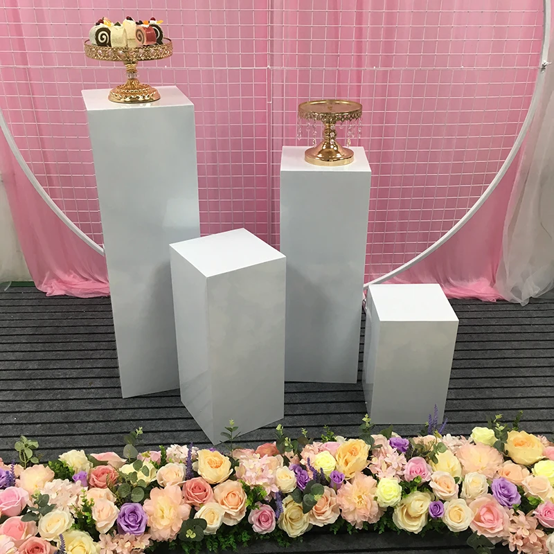 Фон для свадебной фотосъемки белый квадратный железный круг столбы десертный