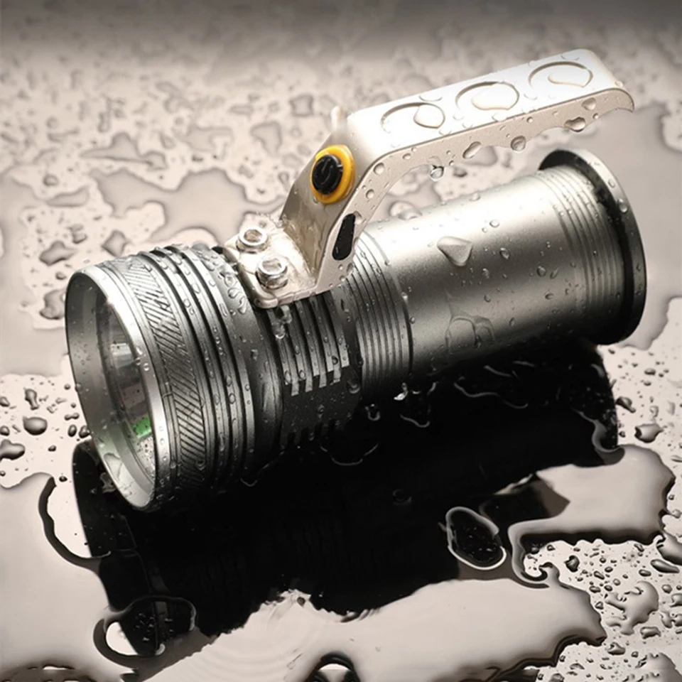 

LED Portable Spotlights Outdoors Flashlight Super Bright Torch USB DC Rechargable 2*18650 Battery Camping Hiking Fishing Lights