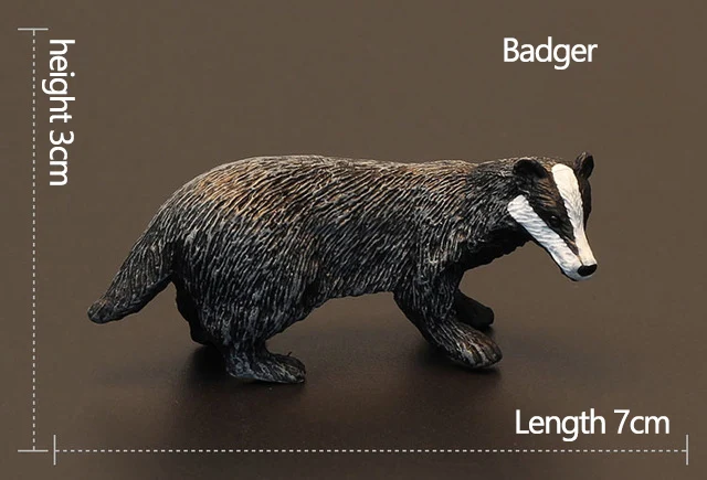 badger brock Оригинальная натуральная дикая джунгли, ферма, животное, птица, серия, леопард, кошка, пантера, ягуар, Коллекционная модель, детская игрушка, подарок для детей - Цвет: badger brock