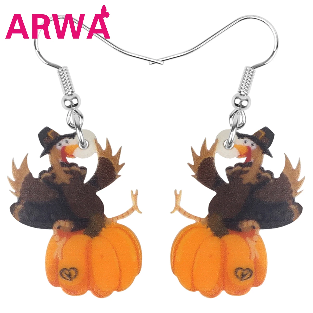 Bonsny акриловые аниме Тыква индейка курица серьги подвески в форме капли украшения