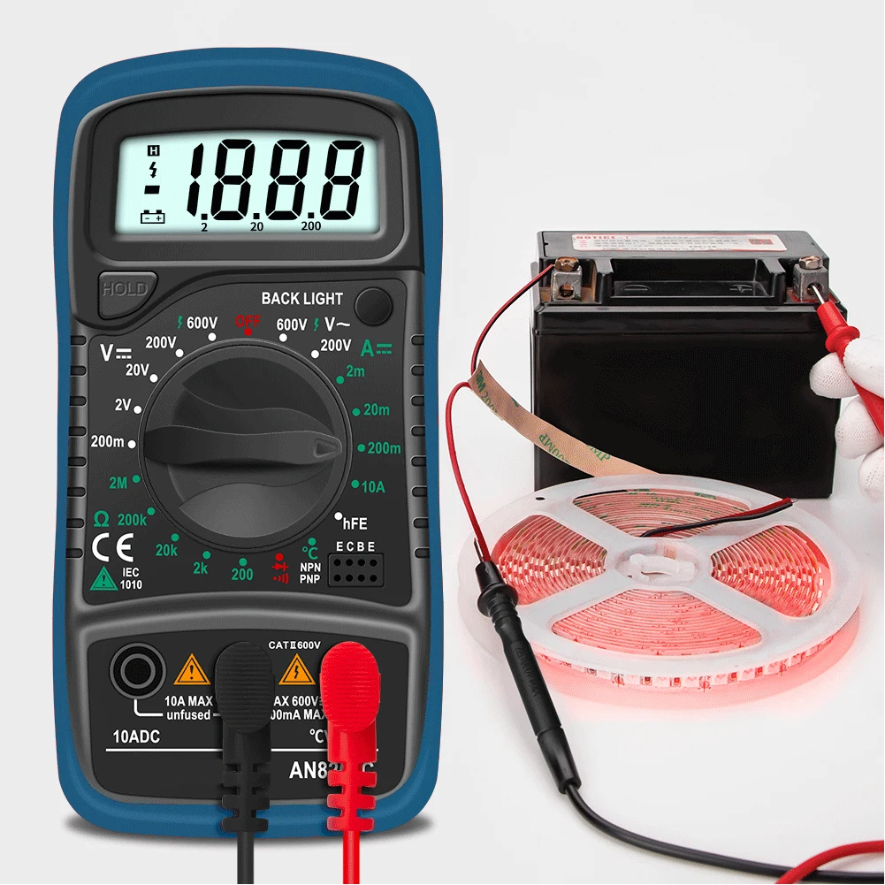 

Portable AN8205C Digital Multimeter AC/DC Ammeter Volt Ohm Tester Meter Multimetro With Portable Thermocouple LCD Backlight