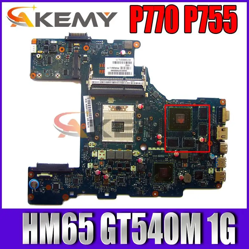 

Материнская плата K000122880 для ноутбука Toshiba Satellite P770 P755, материнская плата PHRAA LA-7211P DDR3 HM65 GT540M 1G