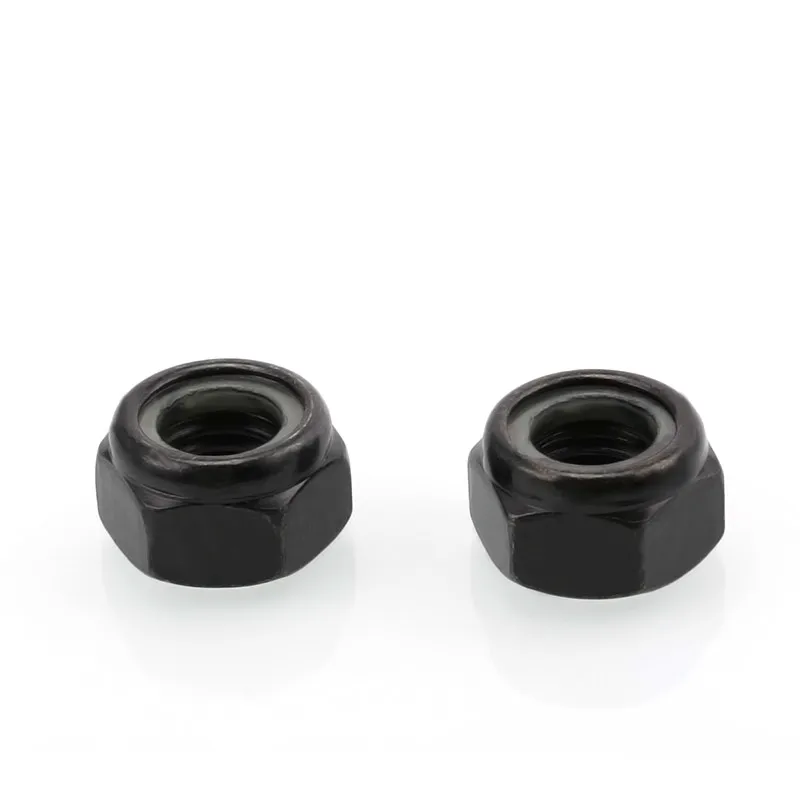 

50Pcs DIN985 M3 M4 M5 M6 M8 Black Carbon Steel Nylon Self-locking Hex Nuts Locknut Slip Lock Nut