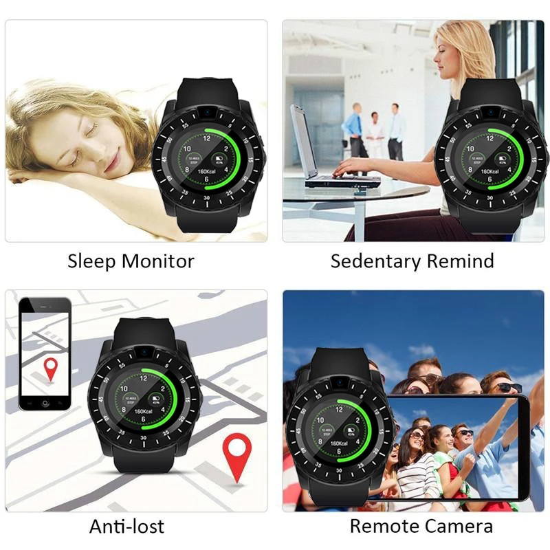 Спортивный Bluetooth браслет V8S с шагомером поддержка TF карты SIM удаленная камера