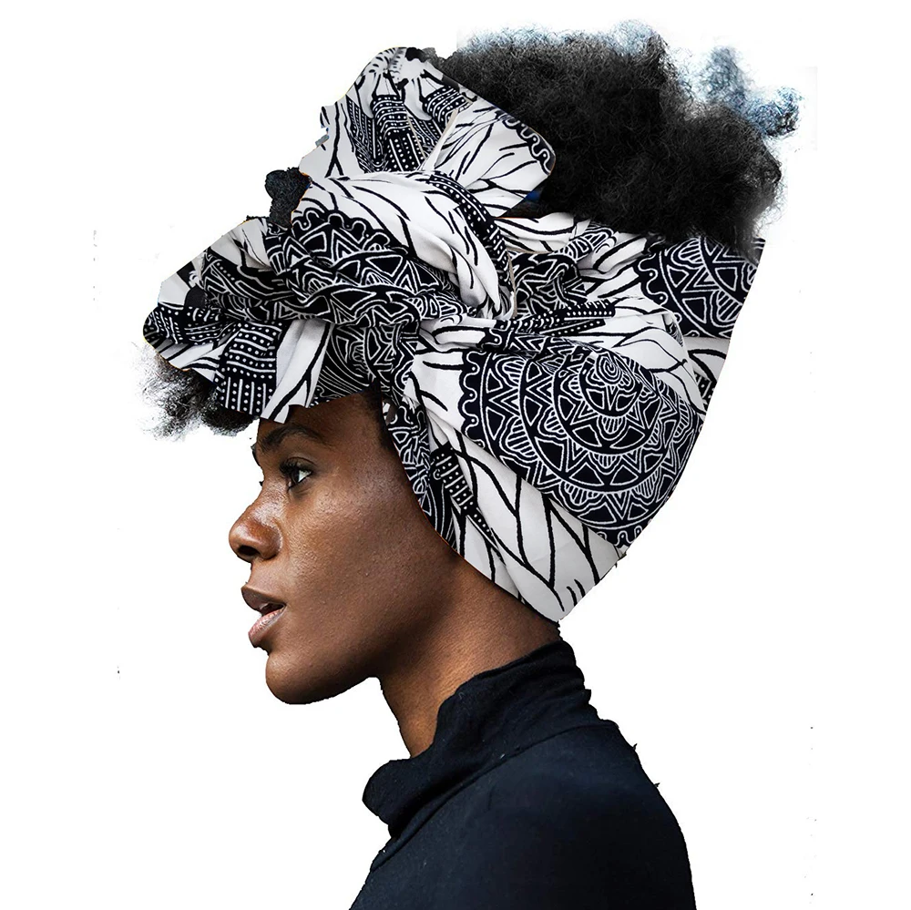 Shenbolen African headwraps in women hair accessories african material wax traditional Headtie headscarf Turban Cotton