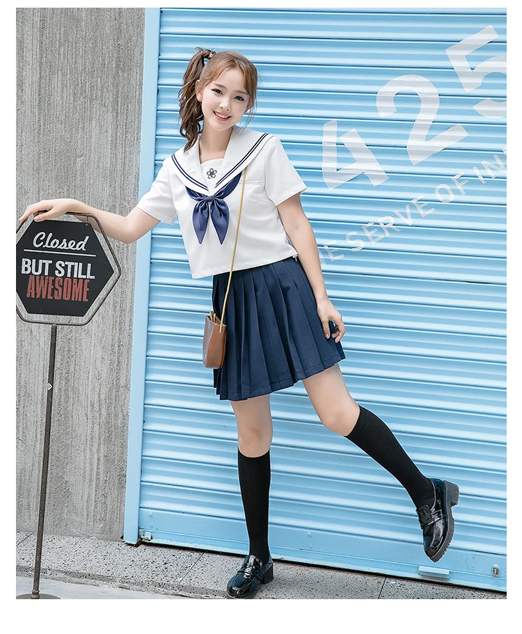 

Japanese JK Sets School Uniform Summer Girls Sakura Embroideried Autumn High School Women Novelty Sailor Suits Uniforms XXL