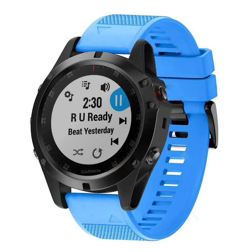 26 мм спортивный силиконовый ремешок для часов браслет наручных gps Garmin Fenix 6X 6 6S Pro 5X