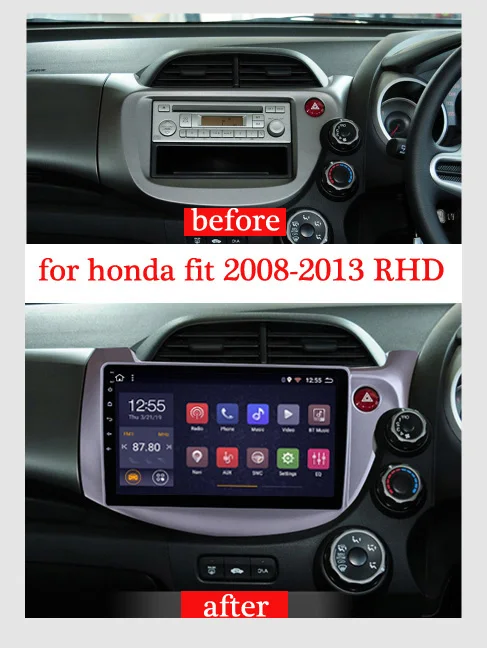 Android 8 1 автомобильный Dvd Gps мультимедийный плеер 10 дюймов для Honda FIT 2008-2013 RHD