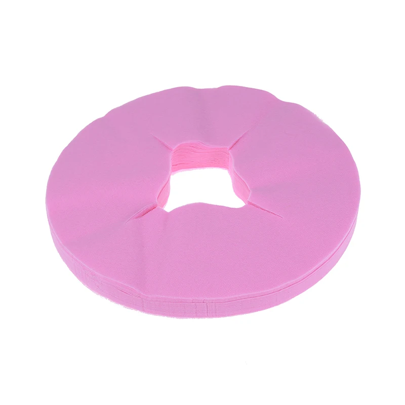 

100pcs/set Disposable Non Woven Fabric Face Pad Spa Pillow Cover SPA Gel Face Rest Overlay Pad Massage Table Face Hole Cover