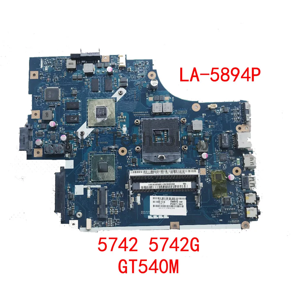 

Laptop Motherboard For Acer aspire 5742 5742G PEW71 LA-5894P MBRB902001 MB.RB902.001 Mainboard HM55 DDR3 GT540M 1GB