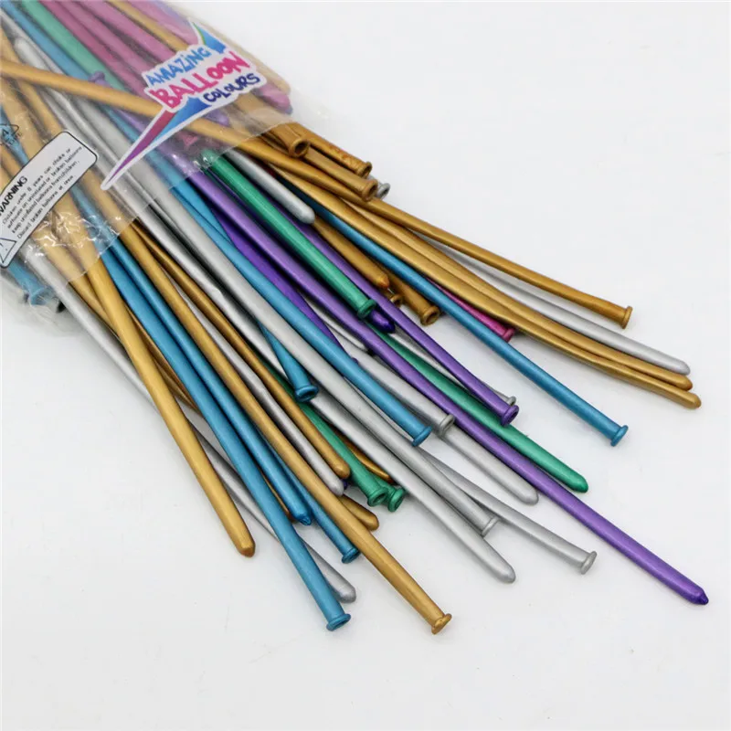 100 шт. металлические Волшебные Длинные Воздушные шары в полоску на день рождения