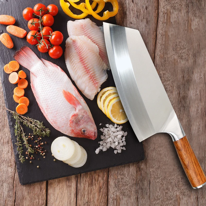 7inch Forged Meat Cleaver Knife for Meat Fish Slicing Sushi Beef Butcher Knives Vegetable Cutter Tools
