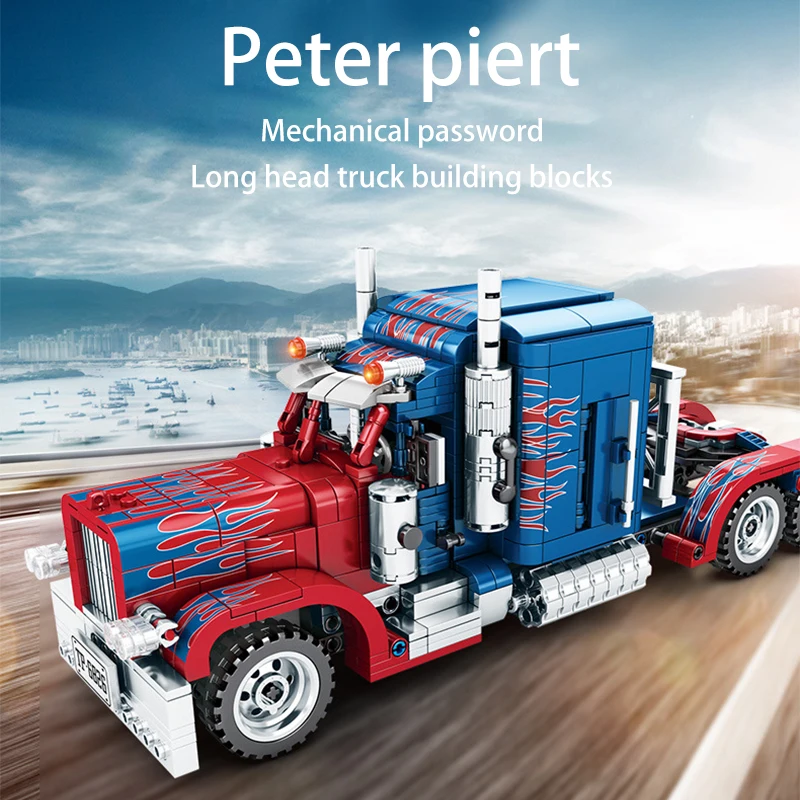 

SEMBO 849Pcs Peterbilt 389 Trucks Building Blocks Model Heavy Container Bricks Technical Model Bricks Sets Car Kids Toys Gifts