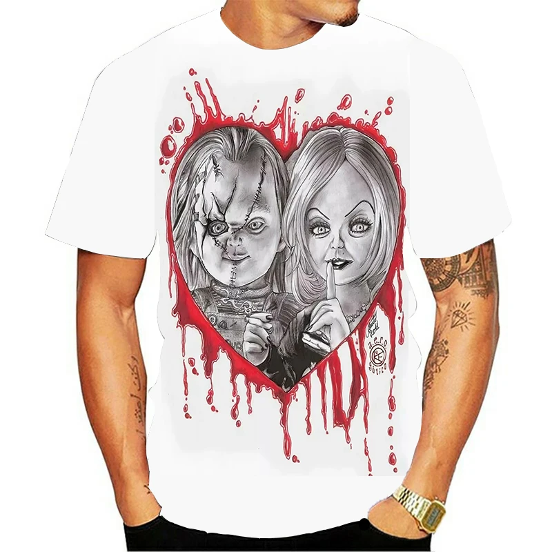 

Chucky Doll Halloween Horror 3D T-Shirt men's Creative Casual Funny T-Shirt O-Neck Short-Sleeved T-Shirt And Plus Size Clothing