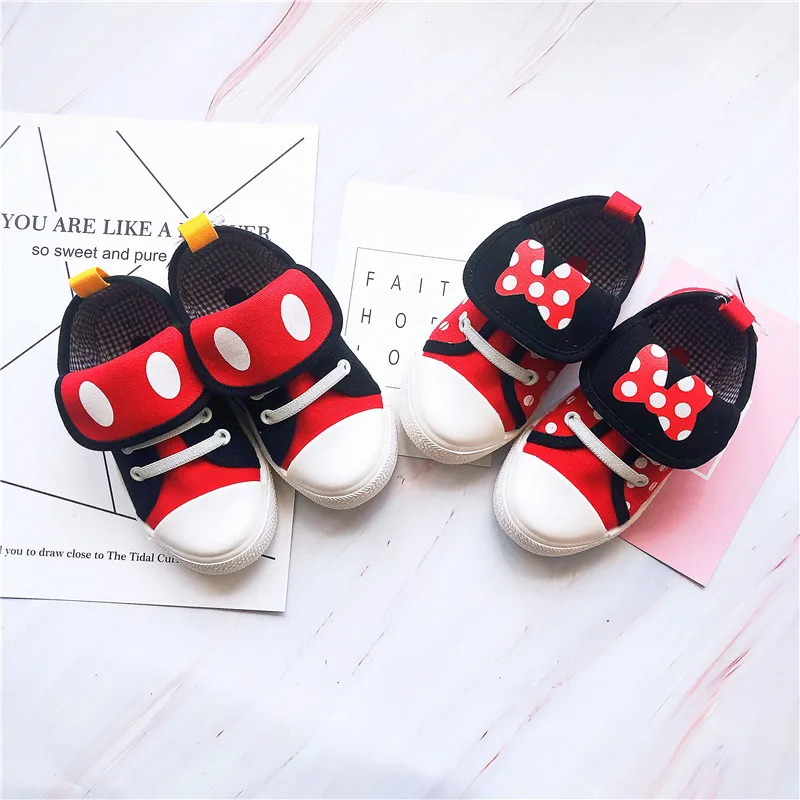 Туфли детские с бантом мягкая Нескользящая холщовая обувь для мальчиков и