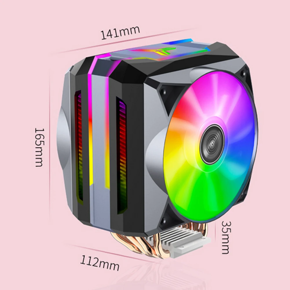 

CR1100 DC12V CPU Cooler PWM 4Pin Dual Pink Cooling Fan ARGB 6 Heat Pipe Radiator Tower Computer Cooling System for PC Intel/AMD