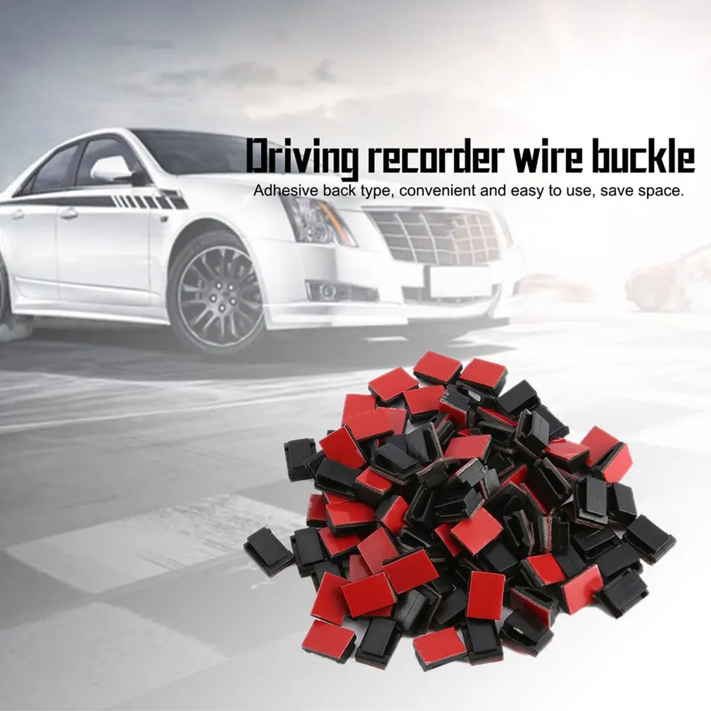 

50pcs Adhesive Car Cable Organizer Clips Cable Winder Drop Cable Holder Cord Management Desk Wire Tie Fixer
