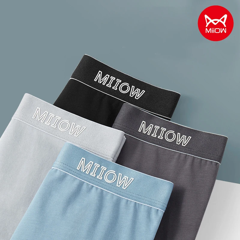 MiiOW Antibacterial Men's Underwear Boxer Shorts Skin-friendly Shorts 3pcs