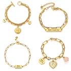 Женский браслет золотого цвета Любовь Подвеска с надписью мама браслет подарок для мамы подруги персонализированные ювелирные изделия подарки на день матери