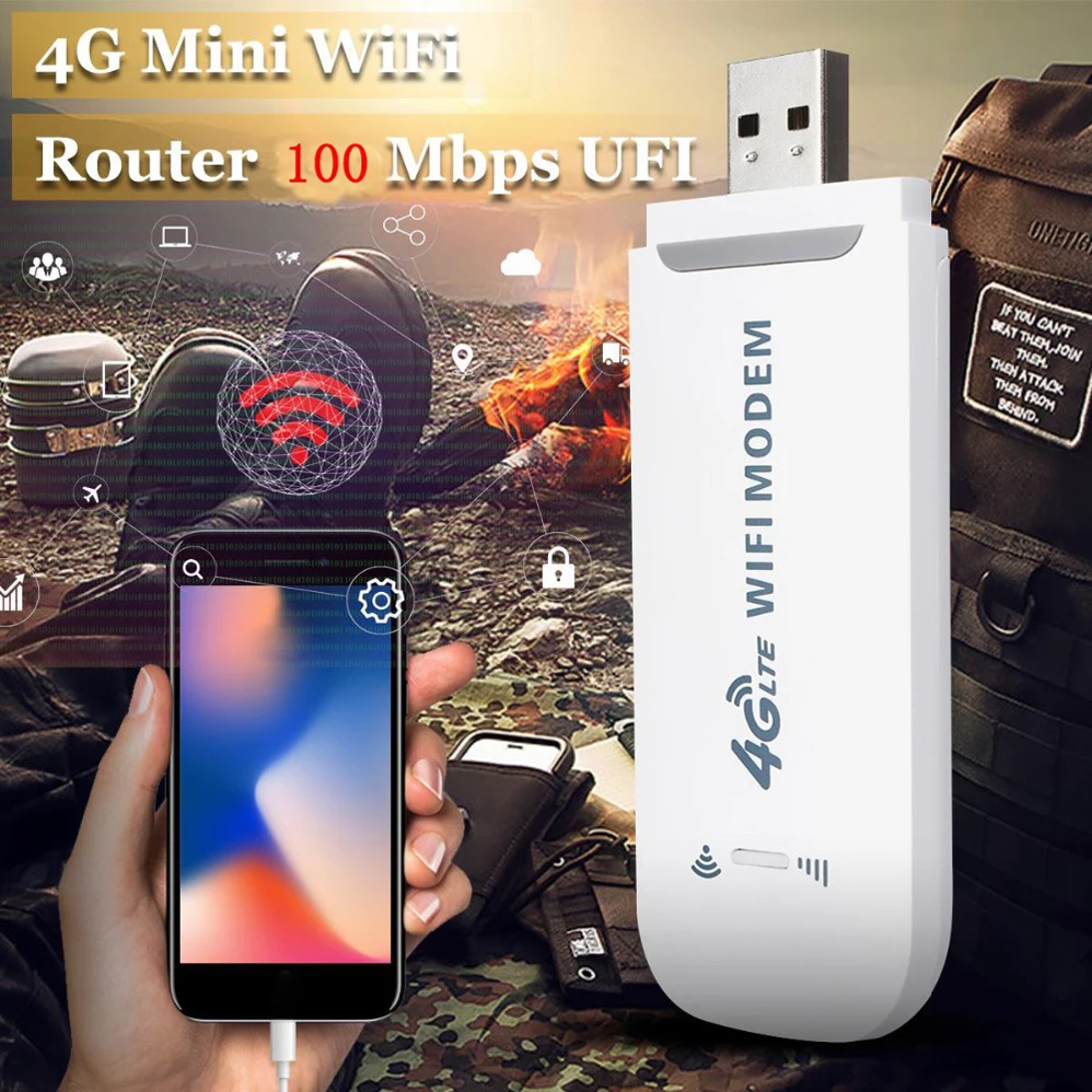 TianJie  WiFi Router 100Mbps USB Modem Wireless Broadband Mobile Hotspot LTE 3G/4G Unlock Wingle Dongle